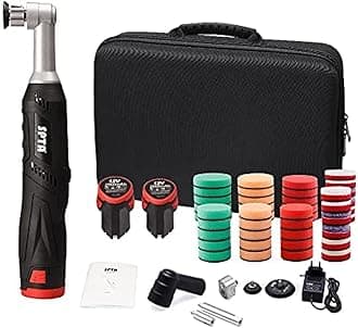 Polisher, SPTA 12V Cordless Polisher, Rechargeable Polisher, Cordless Mini Car Polisher 12V Micro Cordless Scratch Killer Car Polisher RO/DA Mini Car Polisher for Polishing, Polishing and Cleaning