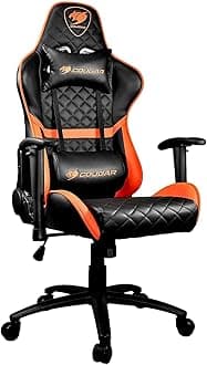 COUGAR Gaming Armor One Gaming Armchair, Faux Leather, Black/Orange, Medium