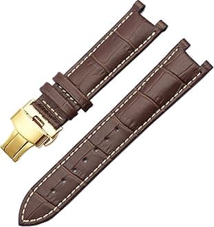 FFHAOGenuine Leather Watchband For GC 22 * 13mm 20 * 11mm Notched Strap Withstainless Steel Butterfly Buckle Men And Women Watch Belt