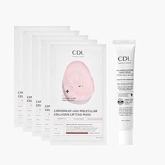 CDL Korean Collagen Duo - Collagen Hydrogel Face Lifting Mask (5 Sheets) + Collagen Hydrating Glass Glow Cream - Anti-Aging, Firming & Plumping with OLIGO-HA Phyto-PDRN