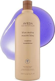 Aveda Blue Malva Shampoo | Purple Shampoo for Gray and Blonde Hair | Neutralizes Brassiness and Yellow Tones |With Blue Malva and Coneflower | 95% Naturally Derived* | Liter Size | 33.8 Fl Oz