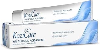 Kozicare Glycolic Acid Face Cream 6% | Anti Wrinkles & Anti-Ageing Brightening Cream | Reveal Radiant Skin | Glycolic Acid, Aloe Vera, & Vitamin E | Women's & Men's Face Cream - 15gm