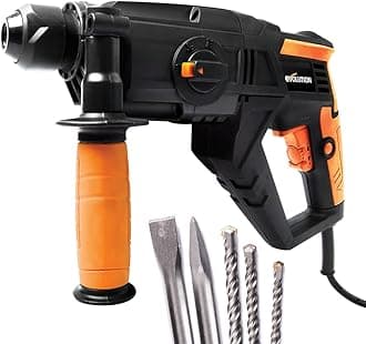 Evolution Power Tools SDS4-800 Hammer Drill 4 Functions - Drill, Chisel, Rotation, Hammer, 5 x Attachments Included (230 V)