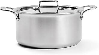 BD552043 Stainless Steel D5 Brushed 5-Ply Bonded Dishwasher Safe Soup Pot with Lid, 4-Quart, Silver 8-Quart Metallic 8701004153