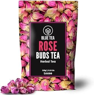 Rose Buds Tea - 100gm - 100 Cups | RICH VITAMIN-C | Beautiful Hair & Skin - Caffeine Free - Flower Based - Herbal Tea - Non-GMO | Featured In Shark Tank | Premium Zipper Pack