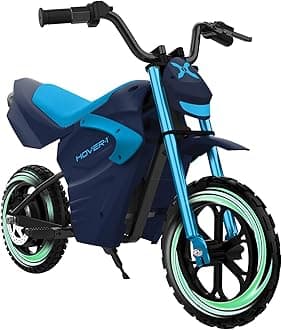 Hover-1 My First Dirt Bike for Kids - 300W Motor, 9MPH Max Speed, 9 Mile Range, 12” Off-Road Tires, 120LB Max Weight, Twist Grip Throttle & Rear Disc Brake Electric Dirt Bike for Kids Ages 5+ Years