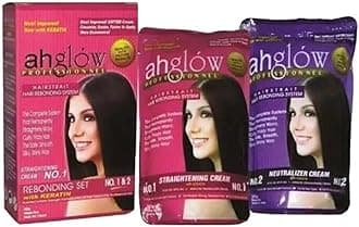 Hair Straightening and Rebonding System with KERATIN. Extra Strength Formula. The Complete System that Straightens Wavy, Curly, Frizzy Hair the Smooth, Silky, Shiny Way! 165 gram pouches