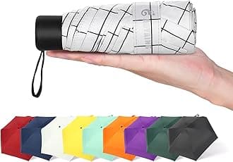 GAOYAING Travel Umbrella Mini Umbrellas for Rain Sun&Rain Lightweight Small UV Sun Umbrella Compact Suit for Pocket with Case