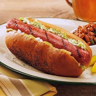 Delicious All-Beef Jumbo Hot Dogs | Fully Cooked Skinless Franks | No MSG Added | Ready to Heat and Serve | A full 32 count, 3.2 ounces each from Kansas City Steak Company (16 Count - 3.2 oz each)