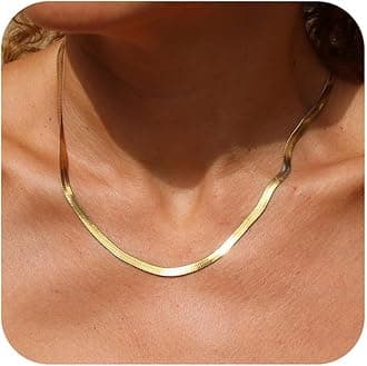 TurandossGold Chain Necklace for Women Trendy - Dainty 14K Real Gold Plated Cuban Necklace Snake Necklace Disc Chain Necklace Gold Multi Layered Paperclip Chain Necklace Gold Jewelry Gifts for Women