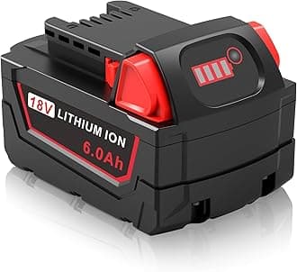 6.0Ah 18v Battery Replacement for Milwaukee 18v Battery 48-11-1850 48-11-1852 48-11-1850R 48-11-1840 48-11-1828 48-11-1820 Compatible with Milwaukee 18volt Batteries