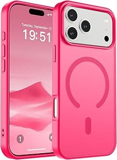 SUPFINE Magnetic for iPhone 17 Pro Max Case (Compatible with MagSafe)(Military Grade Drop Protection) Translucent Matte Shockproof with Anti-Fingerprint Phone Cover 2025,Hot Pink