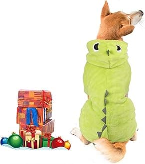 Idepet Dog Clothes Small Pet Costume Halloween Dinosaur Costume Dog Clothing Puppy Outfits Funny Apparel Dressing up Party Halloween Christmas (S, Olive Green)