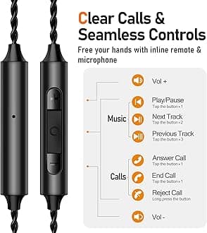 Vibes 202ML Wired Earbuds - HiFi in Ear Monitor Headphones - Noise Isolating Ear Buds w/ Mic - Clear Sound, Deep Bass & Comfort-Fit Earphones - MMCX to Lightning & Silver Plated Cable - Carrying Case