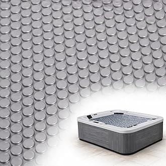 Hot Tub Bubble Blanket - 7 x 7 FT 16-Mil Square Pool Spa Solar Cover | Heavy Duty Floating Heat Retaining Thermal Blanket for Insulating Solar Heating （Gray