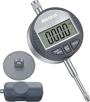 HDLNKAK Electronic Digital Dial Indicator Gauge Inch/Metric Conversion 0-1 Inch/25.4 mm Digital Probe Indicator Dial Test Gauge High Resolution: 0.0005''/0.01mm