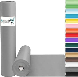 Vanhench Grey Birthday Wrapping Paper, Solid Color Art Kraft Craft Paper for Bouquet Flower Crafts Packing Poster Bulletin Board Floor Covering Table Runner, 17.5"×963" (80 1/4FT)