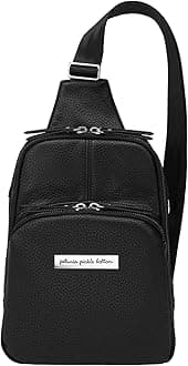 Petunia Pickle Bottom Criss-Cross Sling Bag, Crossbody for Women and Men, Adjustable Straps for a Custom-Fit, Spacious Main Pocket, Perfect for Travel & Everyday Use (Ebony)