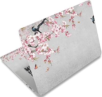 12.1 13 13.3 14 15.4 15.6 Inches Laptop Skin Sticker Decal Universal Netbook Reusable Notebook Art Protector Cover By (Birds Butterfly & Pink Flowers)