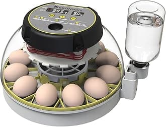 12 Egg Incubator with Humidity Display, Egg Candler, Automatic Egg Turner, for Hatching Chickens