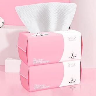 Disposable Face Towel 100 Count for Washing Soft Cotton Dry Wipes Facial Cloths Towelettes for Washing and Drying, Facial Tissue for Cleansing, Skincare and Makeup Remover (2 Pack)