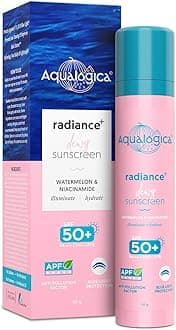 Aqualogica Radiance+ Sunscreen Gel SPF 50+ PA++++ | Broad Spectrum UVA & UVB Protection, Dewy Finish, Lightweight Oil-Free Gel, Hydrating, No White Cast, Non-Greasy & Fast Absorbing Texture, 50g