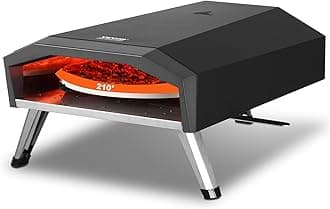VEVOR Propane Pizza Oven, 13 Inch Gas Pizza Maker with Rotatable Pizza Stone, Portable Pizza Grill with Foldable Leg, Waterproof Carry Bag, Stainless Steel Gas Pizza Cooker for Outside Camp Backyard