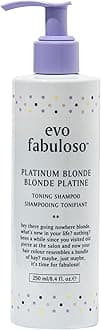 Evo Fabuloso Platinum Blonde Toning Shampoo - Full Size Shampoo To Gently Cleanse, Tone & Neutralise Brassy, Yellow Tones For Colour Treated Blonde Hair - 250ml