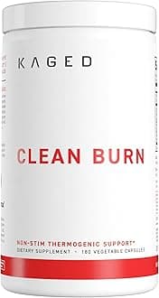 Kaged Clean Burn Capsules | Unflavored | Thermogenic Weight Management | Boost Metabolism | Stimulant & Caffeine Free | Supplements for Men & Women | 90 Servings