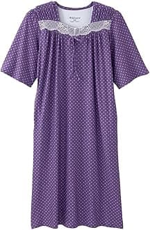 Silverts Open-Back Hospital Gowns for Women – Comfortable, Easy Dressing for Seniors & Patients - Milk Silk Lace 2/3 Sleeve