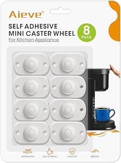Aieve Self Adhesive Caster Wheels, 8 Pack Appliance Rollers for Kitchen Appliances, Small Appliance Wheels, Mini Swivel Wheels for Countertop