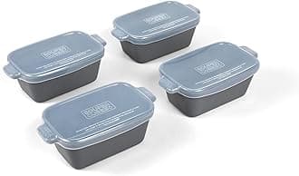 Souper Cubes Stoneware - 5" x 3" Ceramic Single Serve Baking Dishes with Silicone Covers - Mini Baking Casserole Dishes - Kitchen Essentials and Bakeware - Set of 4 - Charcoal