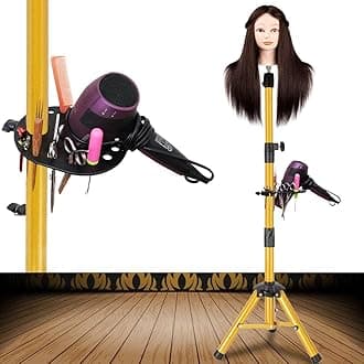 55 Inch Wig Stand - Adjustable Mannequin Head Stand Tripod with Stainless Steel Base and Tool Tray