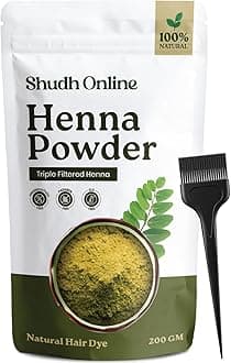 Shudh Online Organic Henna Powder for Hair Growth (200 Grams), Herbal Mehandi, Hena Powder for Hair, Mehendi, Natural black dye - Mehndi Hina - Rajasthani Mehandi for Women