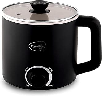 by Stovekraft Swift Multi-Cook Kettle 1.5L, Egg Rack - Black | Double Layered | Food Grade Stainless Steel Inner wall | Glass Lid | Auto Shut-off