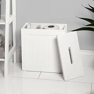 Bathroom Storage Box - White Unit Multi-Purpose Organiser Compact Organiser, Neat Small and Tidy Bathroom, Living Room, Kitchen, Hallway (Tidy, white) (104-234)