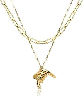 Fettero Pendant Necklace Gold Choker Layered Coin Open Karma Circle Full New Crescent Moon 14K Gold Plated Dainty Simple Moon Phase Jewelry for Women Gift