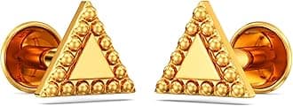 Joyalukkas 22k (916) Purity BIS Certified Trigon Gold Earring For Women