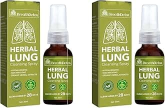 BreathDetox Herbal Lung Cleansing Spray, Herbal Lung Cleanse Spray, Natural Respiratory Cleanse & Breathe Spray, Lung Exerciser for Healthier and Cleaner Lungs (2 Pcs)