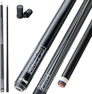 CRICAL Carbon Fiber Pool Cue Stick 58" Billiard Cue Sticks Professional Low Deflection Pool Sticks with 3/8 * 8 Pin Joint and 12.5mm Tip