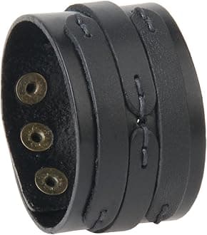 GelConnie Leather Cuff Bracelet Punk Braided Bracelets Rock Leather Wristbands Faux Mens Leather Bracelet Gothic Viking Bangle Adjustable Wrap Bracelet for Women,Men, 9", Leather