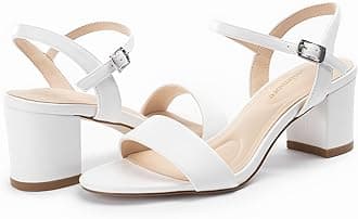 Classic Block Heel Sandals for Women, Comfortable Open Toe Low Chunky Heels [Size Runs Small, 1 Size Up]