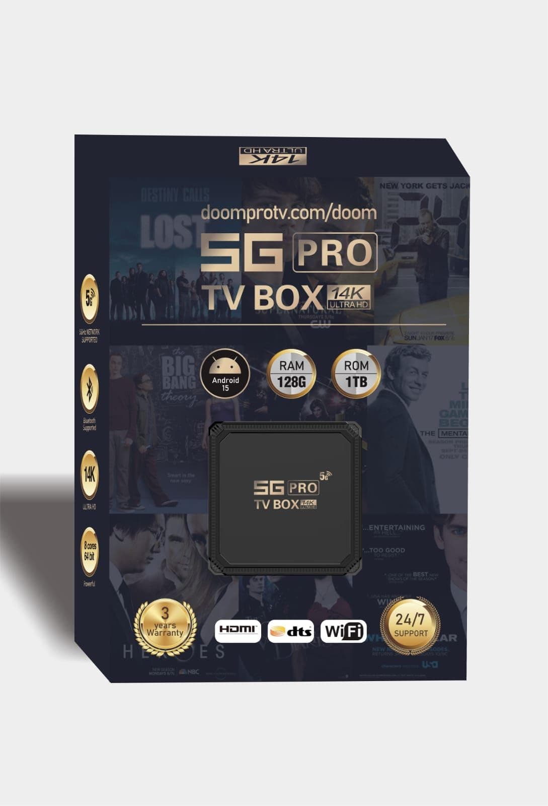 5G Pro TV Box 2026 Version With Full Package| Android 15, 128GB RAM, 1TB ROM, 14K Ultra HD, WiFi Streaming Media Player with HDMI