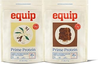 Equip Foods Chocolate & Vanilla Grass-Fed Isolate Beef Protein Powder - Paleo and Gluten Free Protein Powder - Helps Build and Repair Tissue, Gluten Free