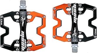 Mountain Bike MTB Pedals Parallel Bicycle Road Pedal 9/16 Inch Ultra-Light Flat Aluminum Alloy Sealed Bearing with Anti-Skid 1 Pair