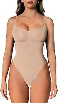 herslims Shapewear Tummy Control Bodysuit Thong or Brief: Sculpting Shaper Tank Top Bodysuits & Snatched Waist Body Suit