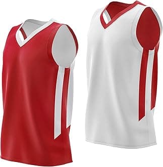 Reversible Men's Mesh Athletic Basketball Jersey Single for Team Scrimmage