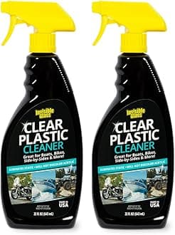 Invisible Glass 92084-2PK Clear Plastic Cleaner for Cars, Motorcycles, RVs, Boats, Helmet Visors, Golf Carts, Acrylic and Vinyl Windows, Streak-Free, Haze-Free, Removes Static, 22 Fl Oz, Pack of 2