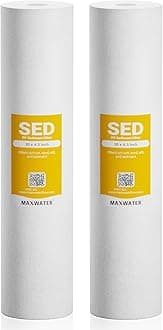 Max Water 5 Micron 20 x 4.5 Whole House Sediment Filter 20 inch Well Water Filter Replacement Cartridge Compatible DGD-5005-20, FP25B, AP810-6, FPMB5-20, 155358-43, 2 Pack