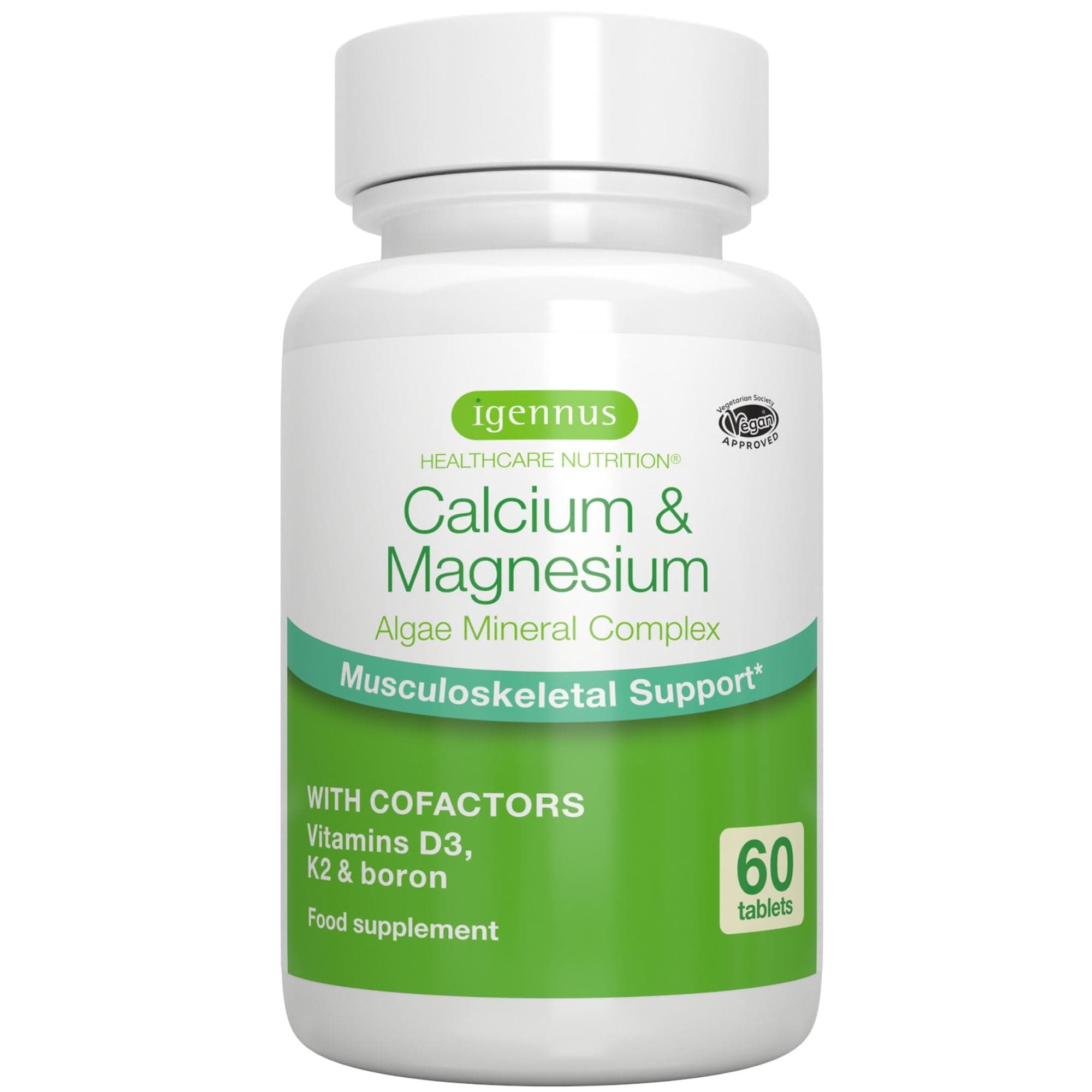 Calcium & Magnesium, 2:1 Plant Based Algae Mineral Complex